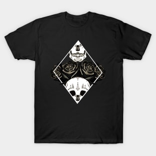 Retro Skeleton and Rose Design T-Shirt